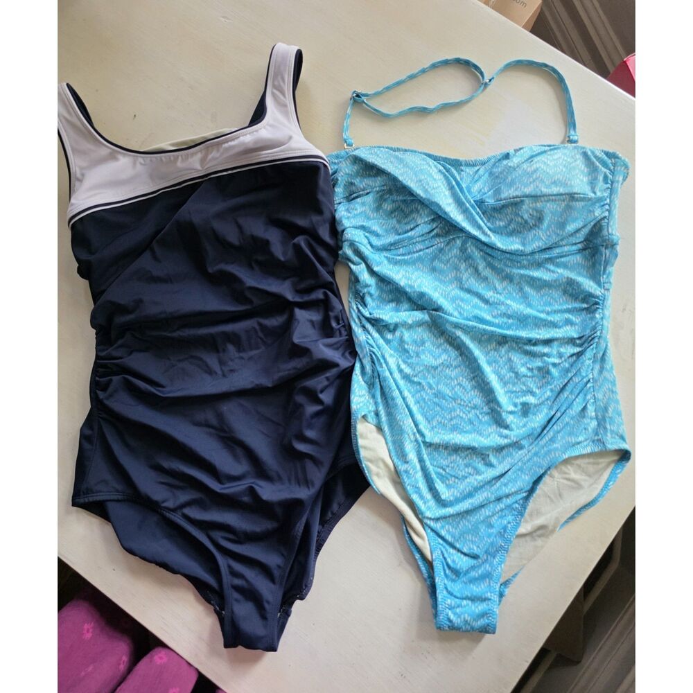 Lot of 2 One Piece Swimsuits Tummy Control  Size 12